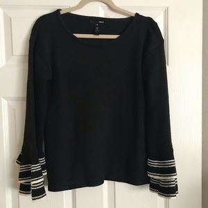 Aqua asymmetric Bell-Sleeve Sweater!